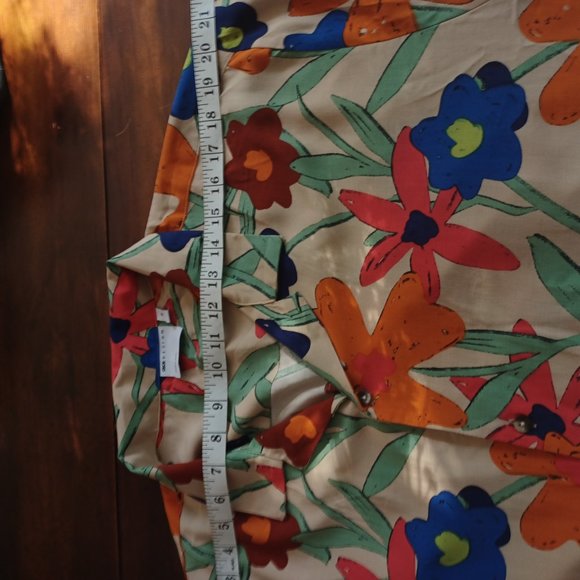 ASOS Design Bold Floral Top, Orange, Blue, Green, Size 1X - Picture 11 of 15